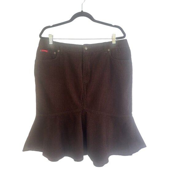 Ralph Lauren Chaps Women's Size 16 Brown Corduroy Mermaid Casual Western Skirt - Picture 1 of 10